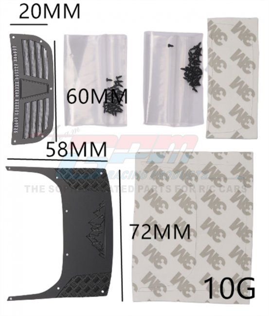 GPM TRX4MZSP3BK TRX-4M Bronco Motorhauben-Stahlplatte Detail 1 GPM TRX4MZSP3BK Detail 1