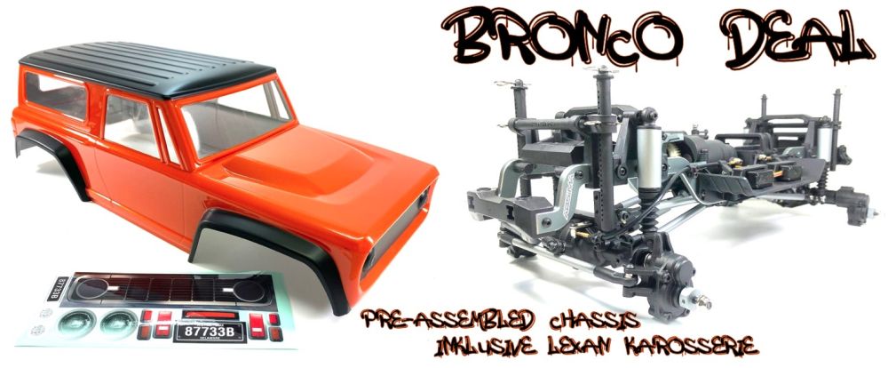 Absima 12014-Orange CR3.4 SHERPA Rolling Chassis + Bronco Style Karosserie orange Absima 12014-Orange