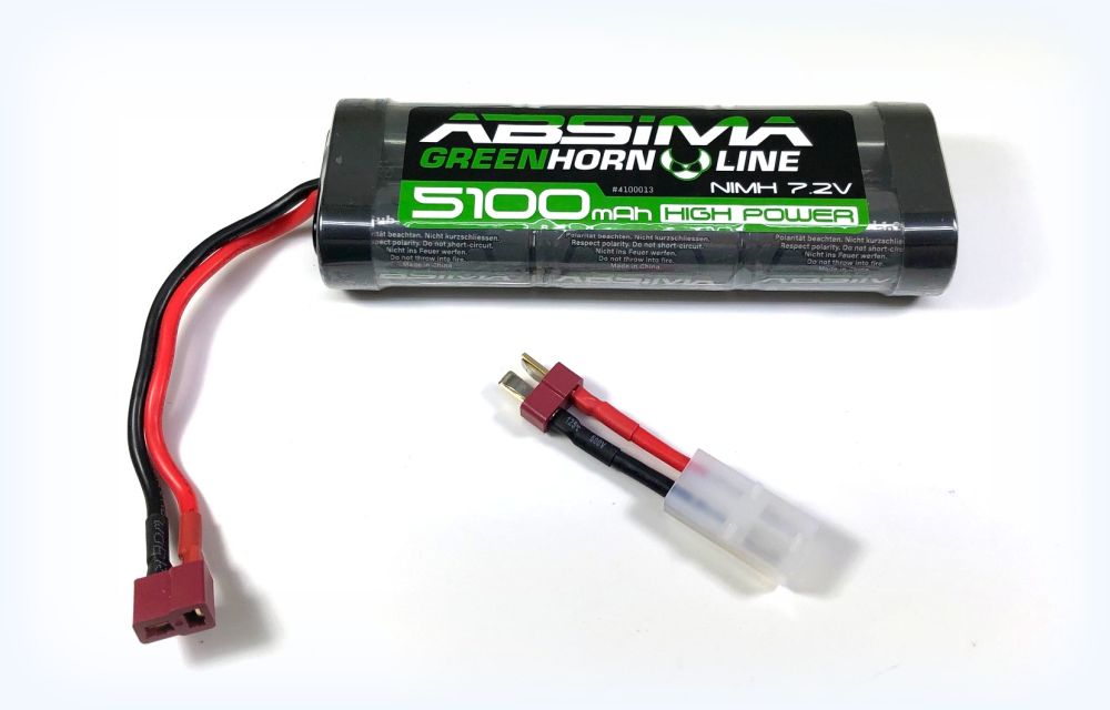 Absima 4100013 NiMH Stick Pack 7,2V 5100mAh T-Plug + Tamiya Adapter Absima 4100013