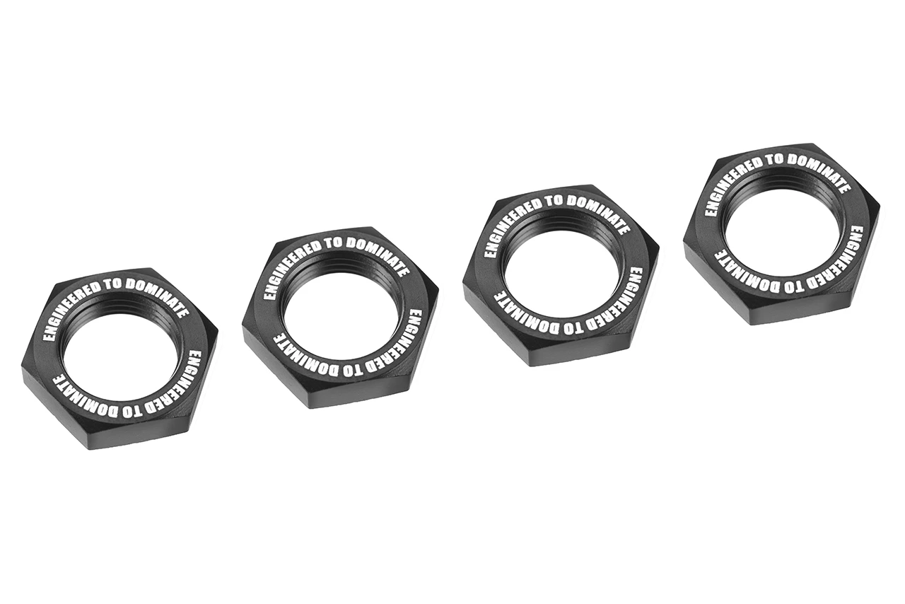 Corally C-00180-1117 1/8 Radmuttern serrated Alu schwarz (4) Corally C-00180-1117