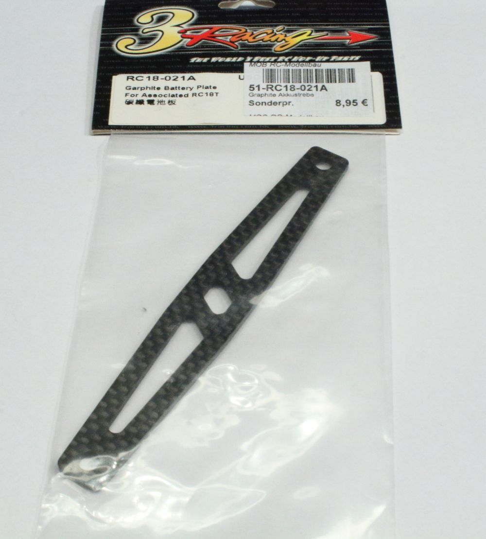 3 Racing RC18-021A Graphite Akkustrebe RC18T 3 Racing RC18-021A