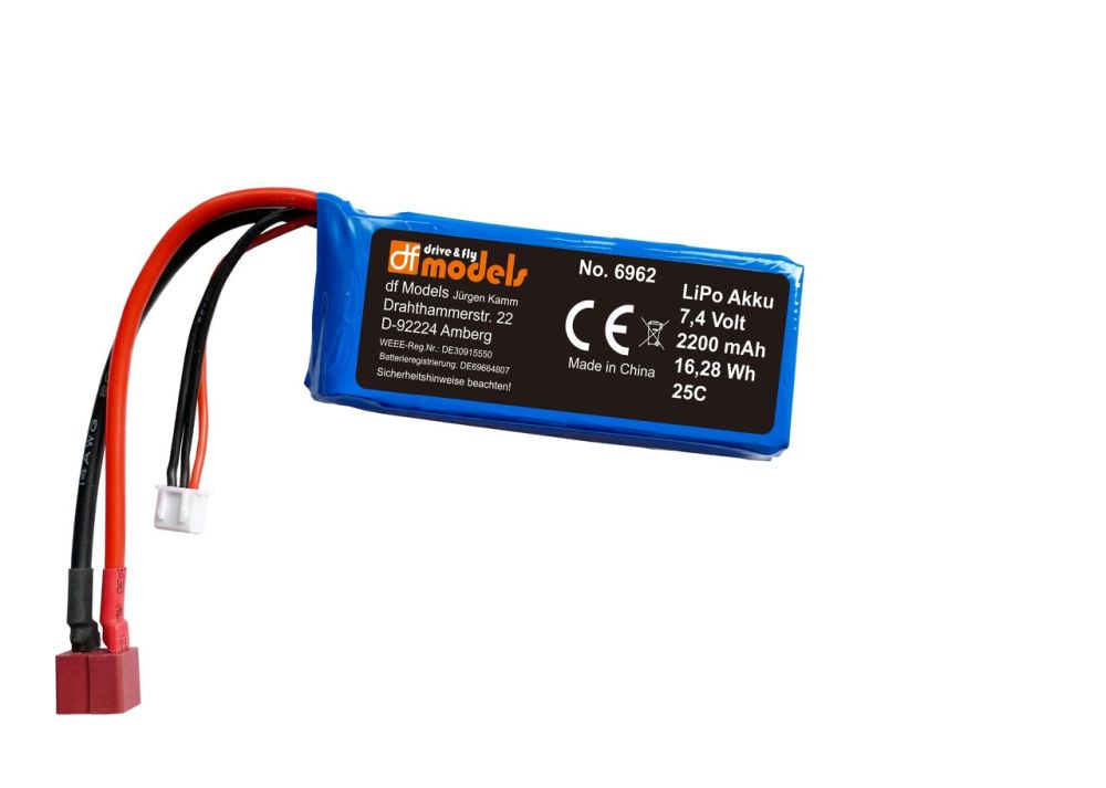 df Models 6962 LiPo Akku 7,4 Volt 2200mAh 16,28 Wh df Models 6962