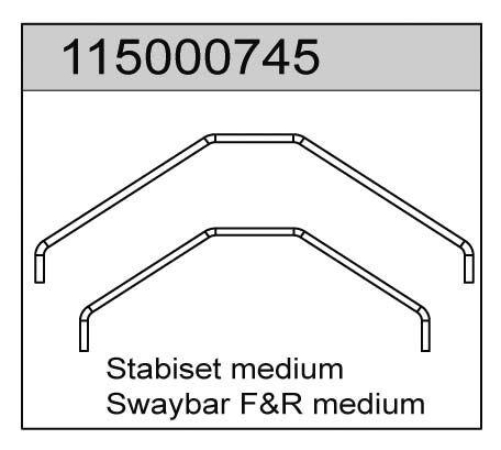 Ansmann Racing 115000745 Stabiset medium vorn & hinten X8 - T08647 Ansmann Racing 115000745