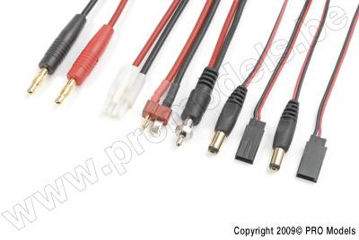 Promodels GF-1200-150 Combo Ladekabel JR TX + Futaba/Hitec TX + Futaba RX + Tamiya Stecker + US Stecker (1St) Promodels GF-1200-150
