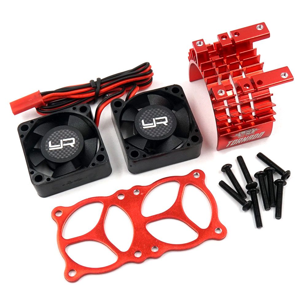 Yeah Racing YA-0643RD 36mm Twin-Tornado Alu.-Kühler rot Yeah Racing YA-0643RD