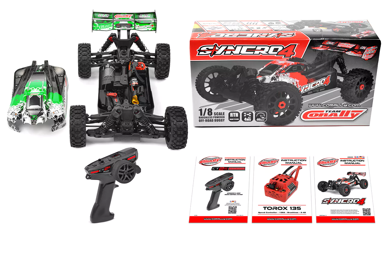 Corally C-00287-G 1:8 Syncro-4 RTR Buggy 3-4S grün Detail 1 Corally C-00287-G Detail 1