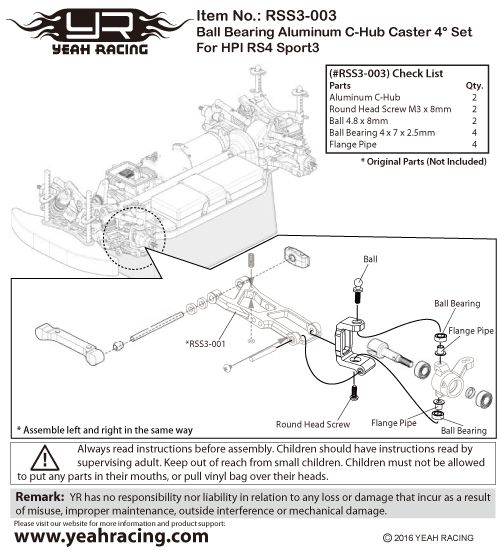 Yeah Racing RSS3-003OR Detail 1 