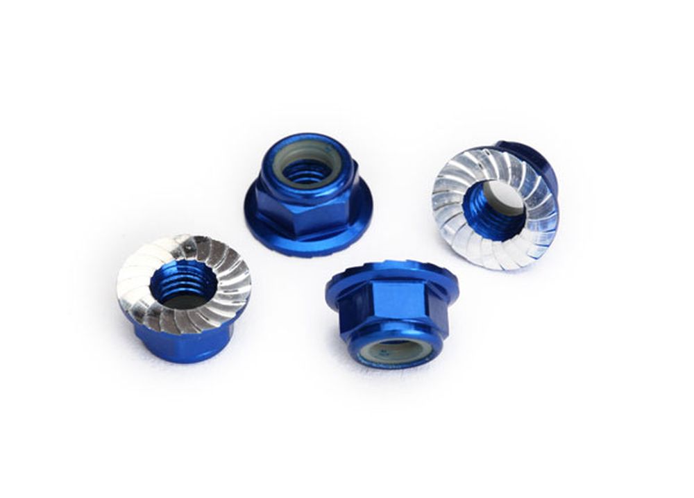 Traxxas 8447X 5mm Stop-Mutter Alu blau mit Flansch (8) Traxxas 8447X