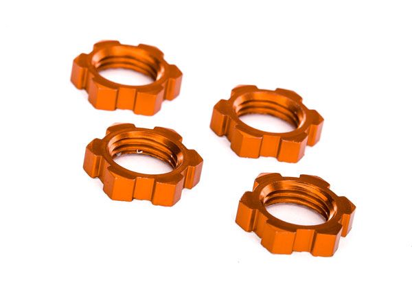 Traxxas 7758T Radmuttern Splined 17mm verzahnt orange (4) Traxxas 7758T
