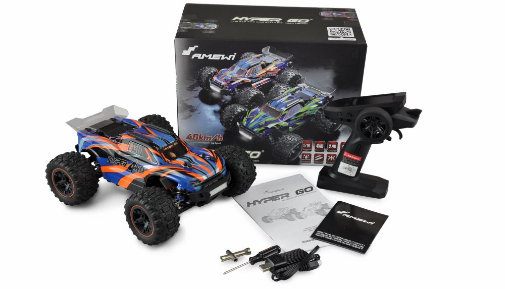Amewi 22619 Hyper GO Truggy brushed 4WD 1:16 RTR blau/orange Detail 1 Amewi 22619 Detail 1