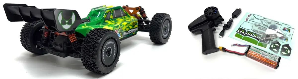 Absima 12121 Absima Neon Furry 1:12 4WD Brushless Buggy RTR grün Detail 1 Absima 12121 Detail 1