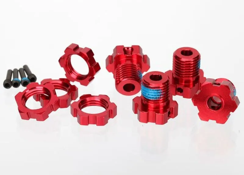 Traxxas 5353R Alu.-Radmitnehmersatz 17mm rot (4) Traxxas 5353R