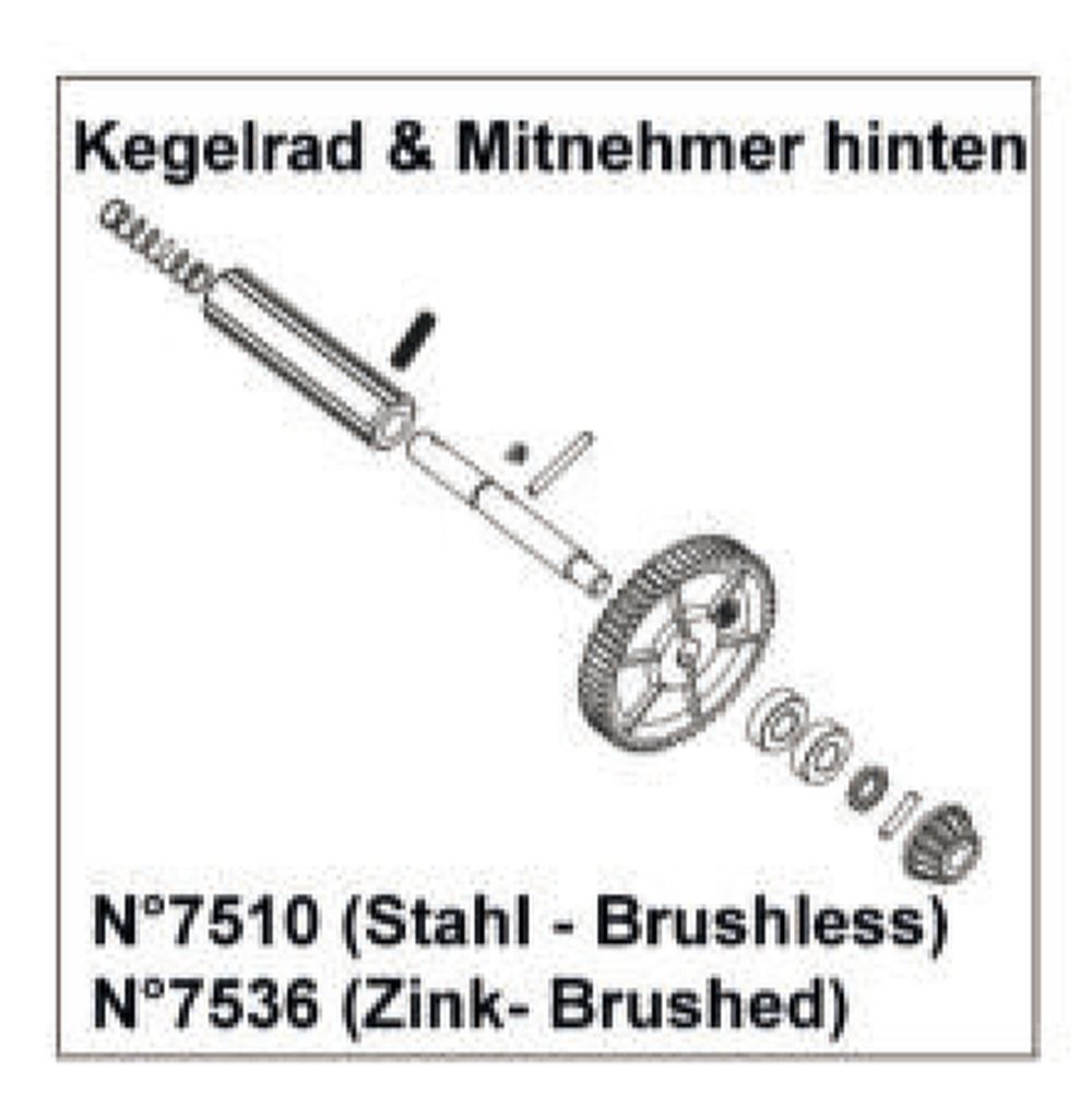 df Models 7536 Hauptzahnrad-/ Kegelradeinheit hinten (Zink) Detail 7536 df Models 7536 Detail 7536