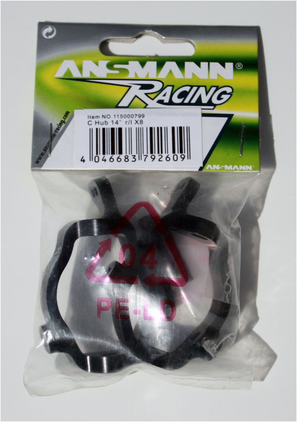 Ansmann Racing 115000799 Alu Radlagerträger vorne 14Grad l/r X8 (2) - TU0829 Ansmann Racing 115000799