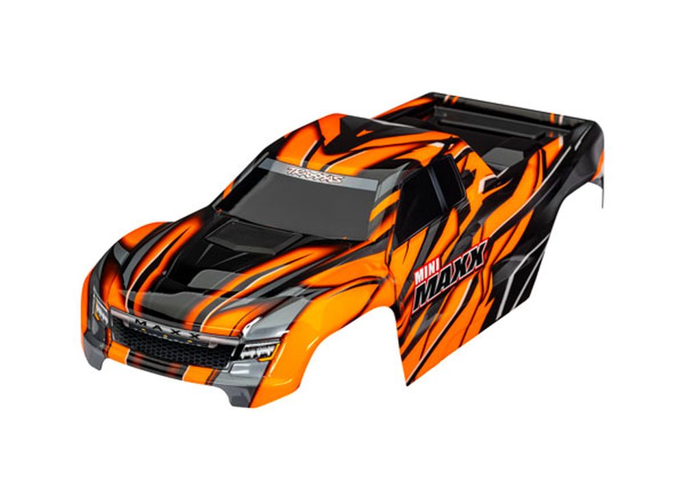Traxxas 10711-ORNG Mini-Maxx Karosserie orange mit Aufkleber & Clipless Traxxas 10711-ORNG