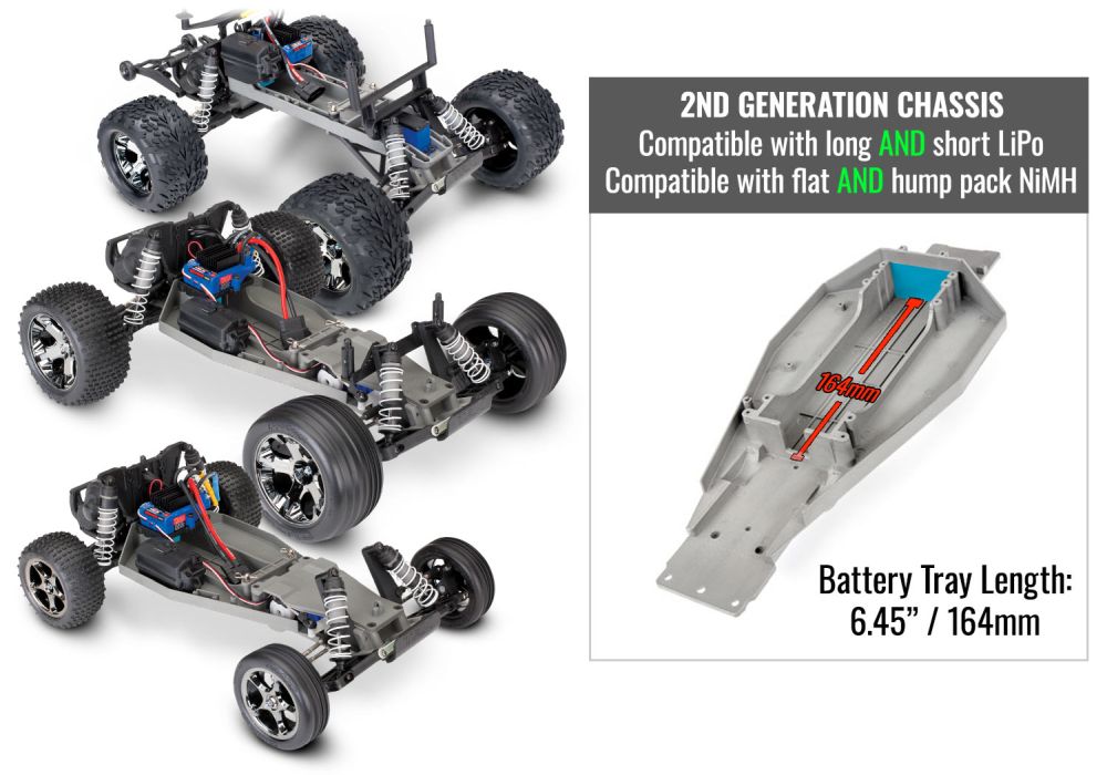 Traxxas 3722X Bandit/Rustler 2WD Chassis Akku lang schwarz Detail 1 Traxxas 3722X Detail 1