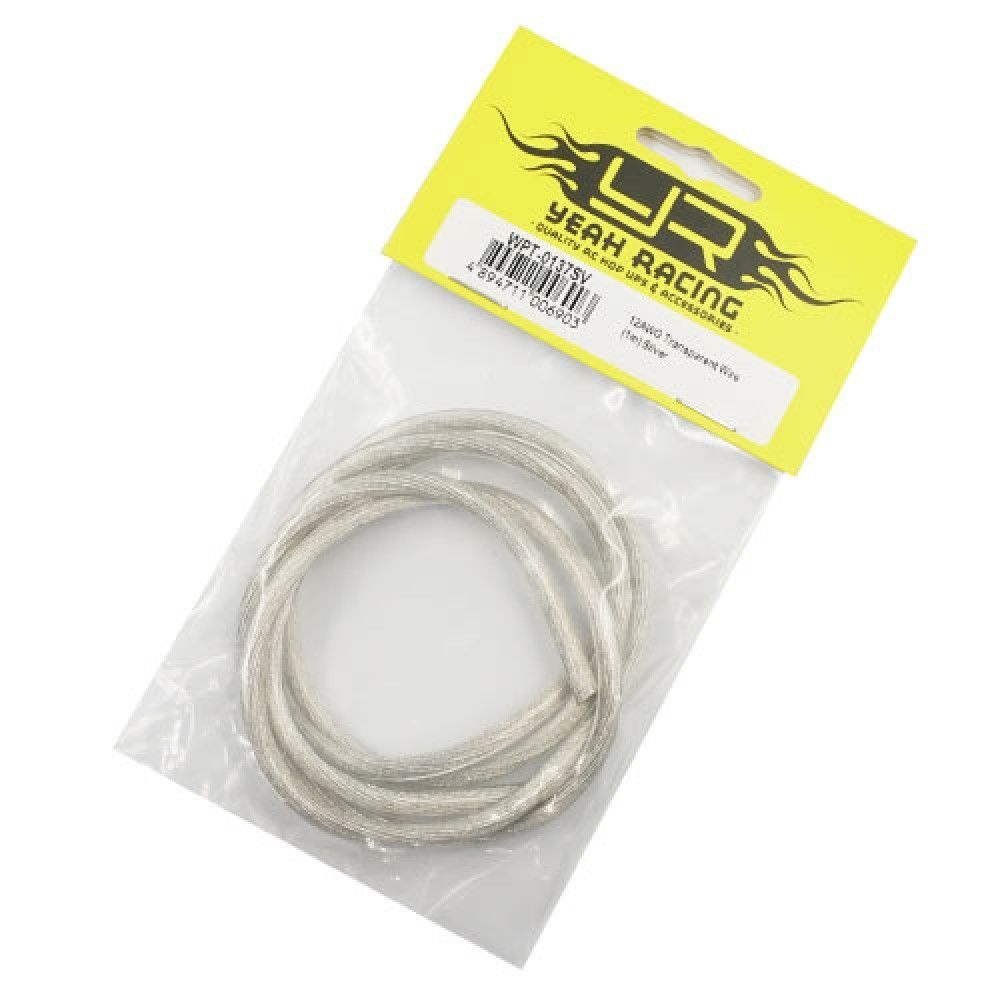 Yeah Racing WPT-0137SV 12awg Silikonkabel silber transparent 1m Yeah Racing WPT-0137SV