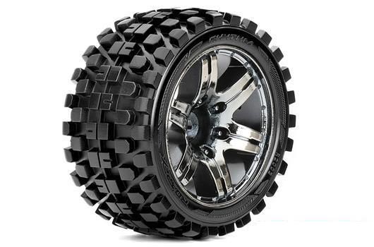 Roapex 2003-CB2 1:10 Rhythm ST Kompletträder chrome/schwarz 1/2 Offset 12mm (2) Roapex 2003-CB2